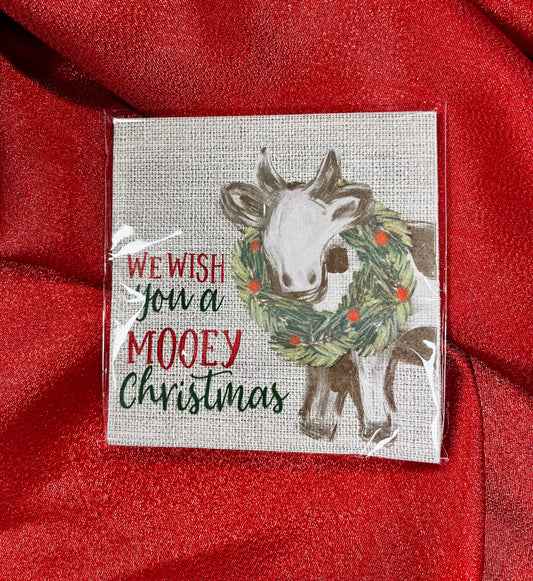 Farm Christmas "Mooey Christmas" Napkins