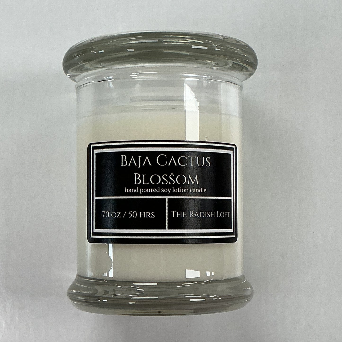 Hand poured soy lotion candle-7oz-Baja Cactus Blossom