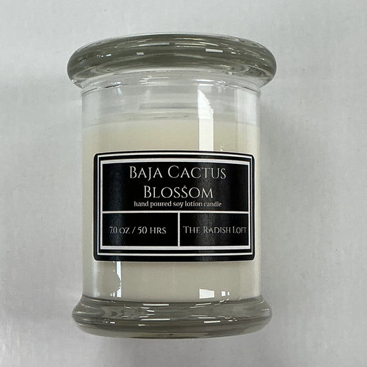 Hand poured soy lotion candle-7oz-Baja Cactus Blossom