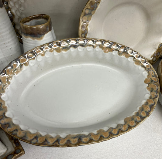FP Large Oval Bowl In Ivory Linen