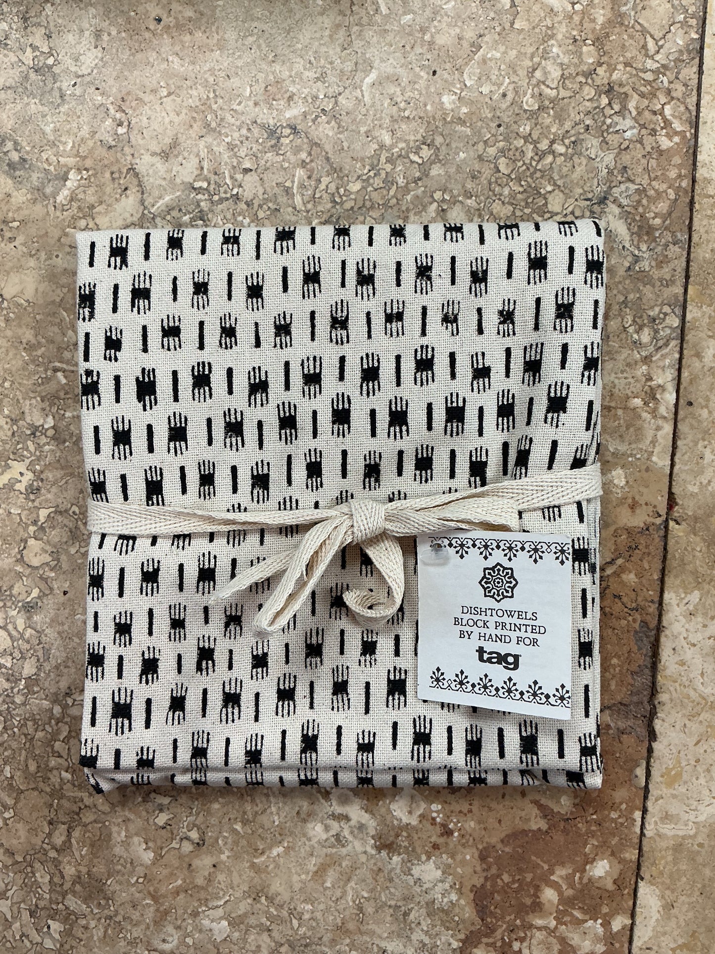 Hand Stamped Dish Towels