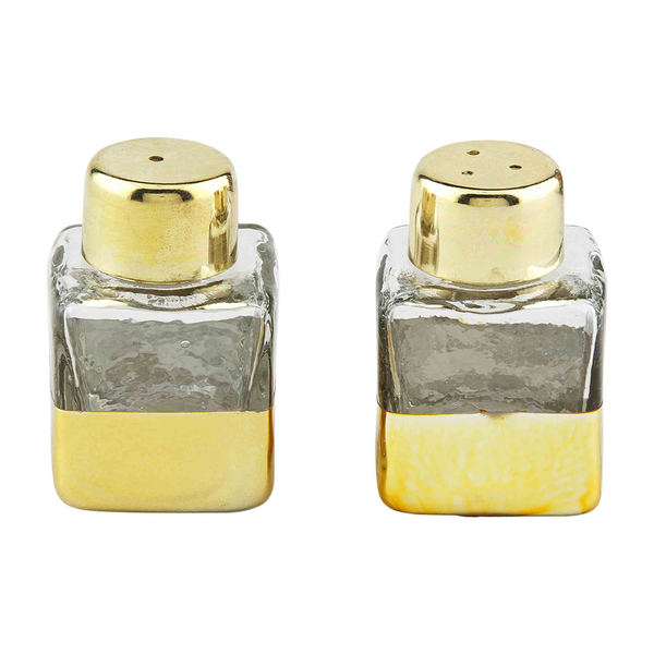 Gold Glass Salt & Pepper Shaker Set