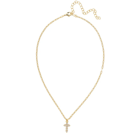 Crystal Cross Pendant Necklace - Crystal