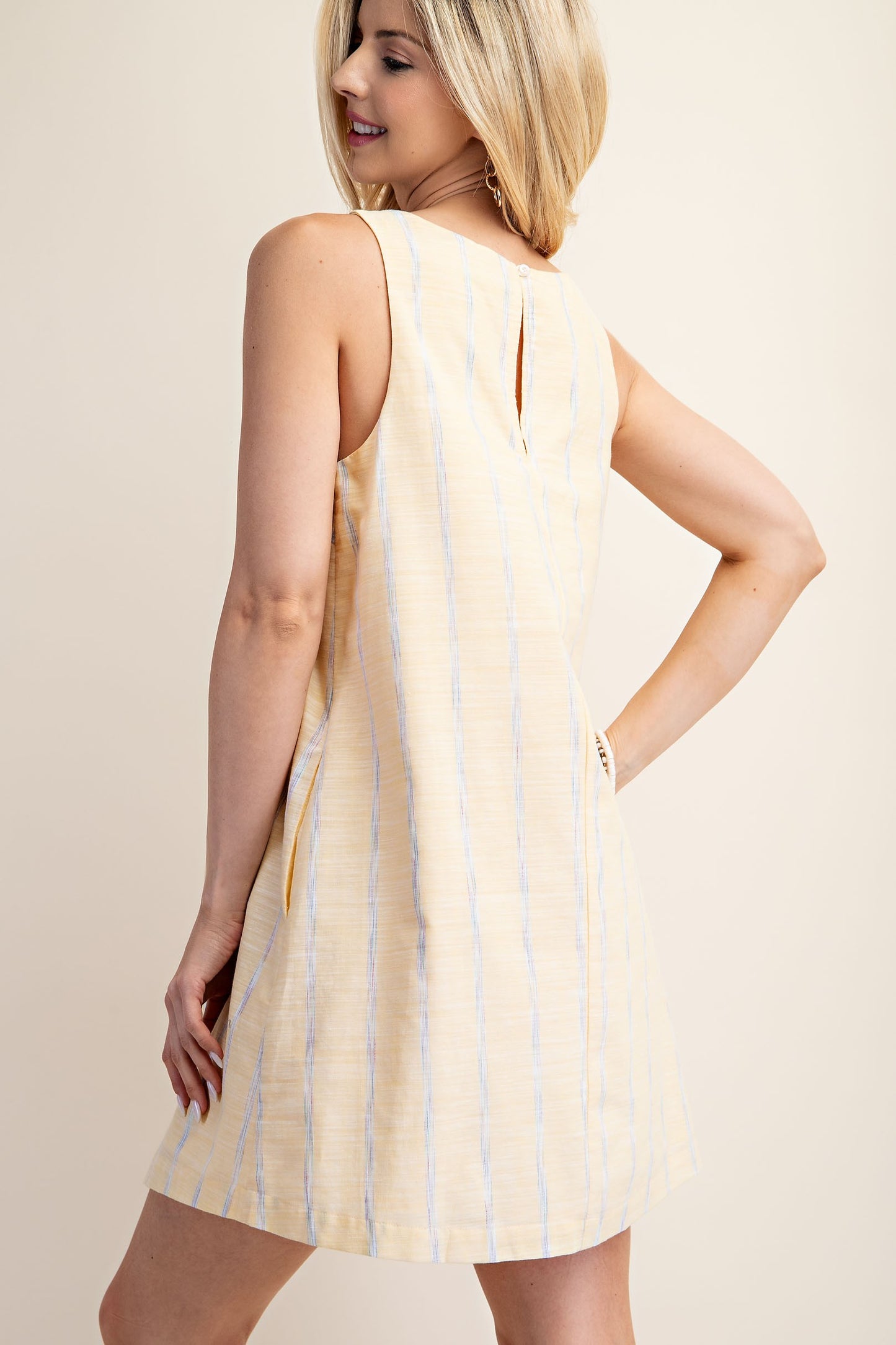 FINAL SALE Striped Linen Mini Dress