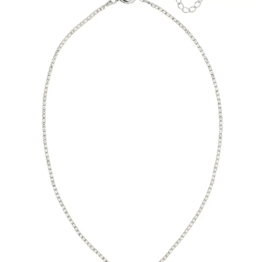 Mini Marnie Tennis Necklace - Crystal/Palladium