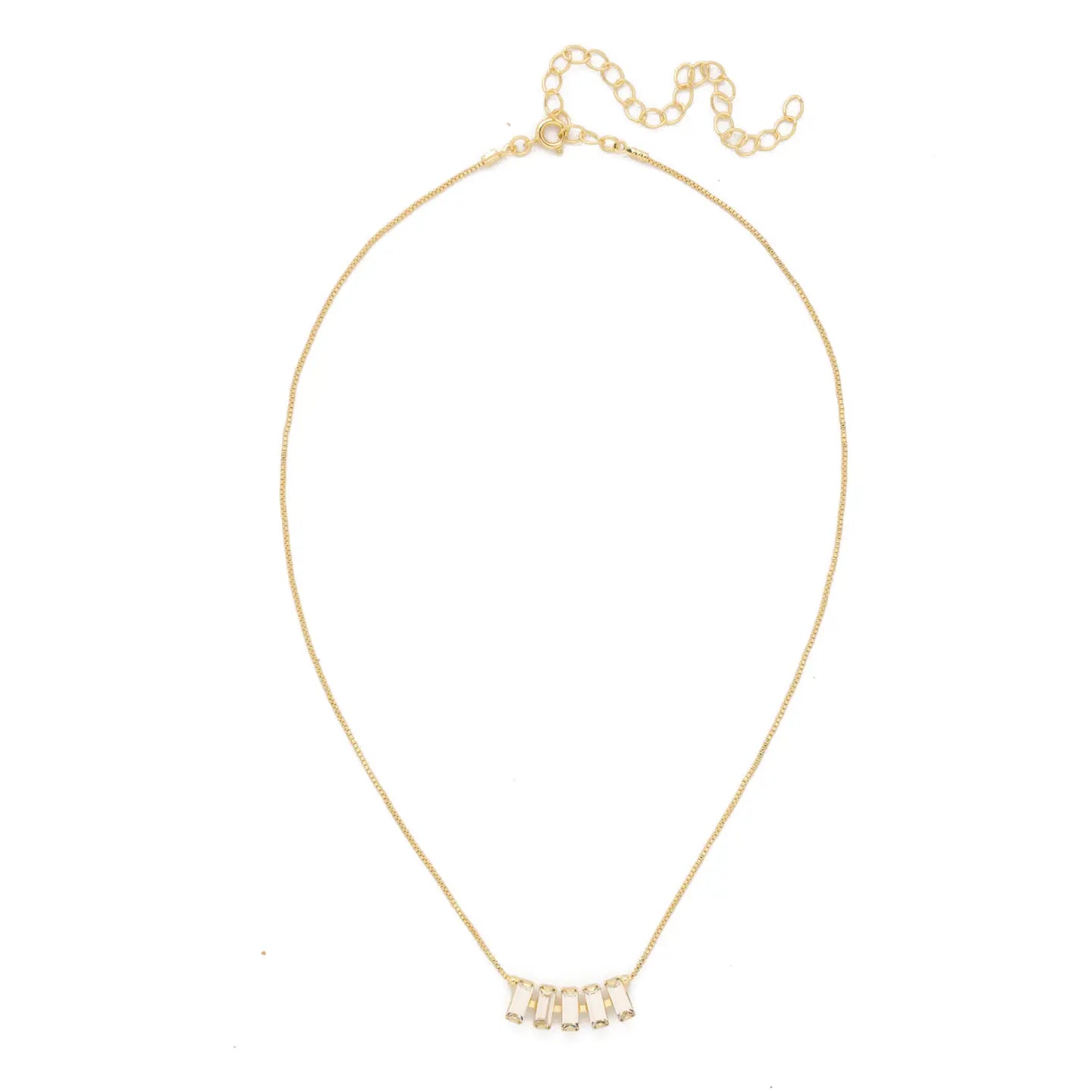 Crown Tennis Necklace - Crystal