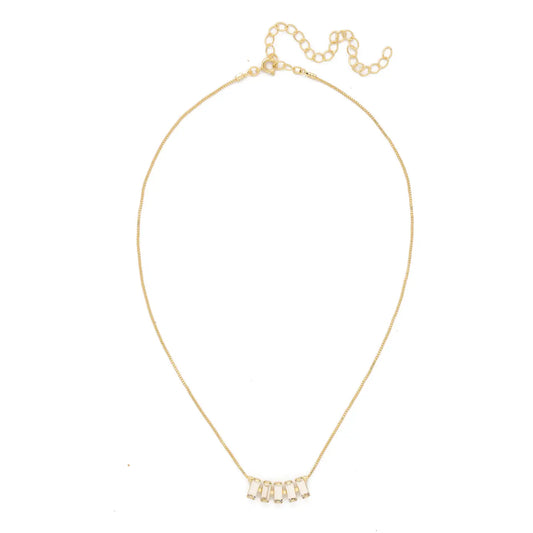 Crown Tennis Necklace - Crystal