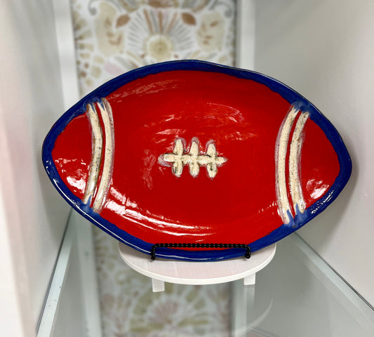 EB Tailgate Football Platter - Red/Blue