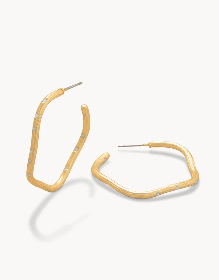 Sand Bar Wave Hoop Earrings