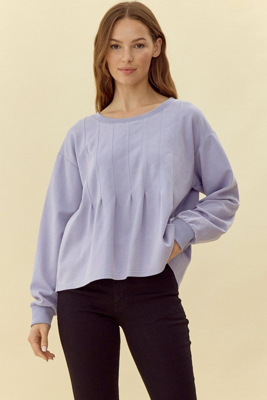 Solid Tucked Detail Top