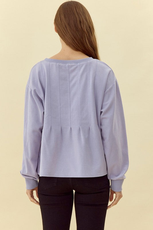 Solid Tucked Detail Top