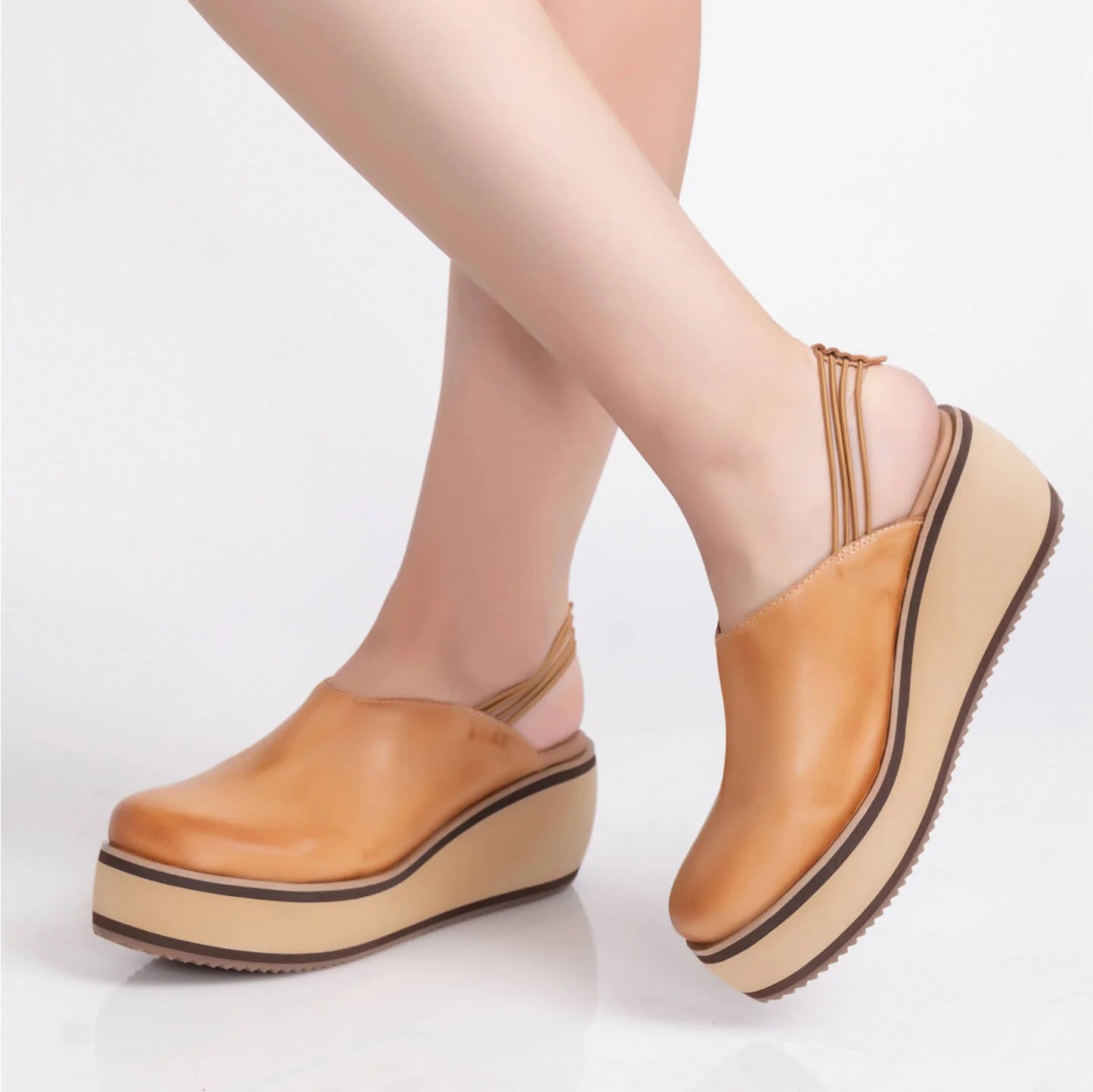 Finn Taupe Wedge Mules