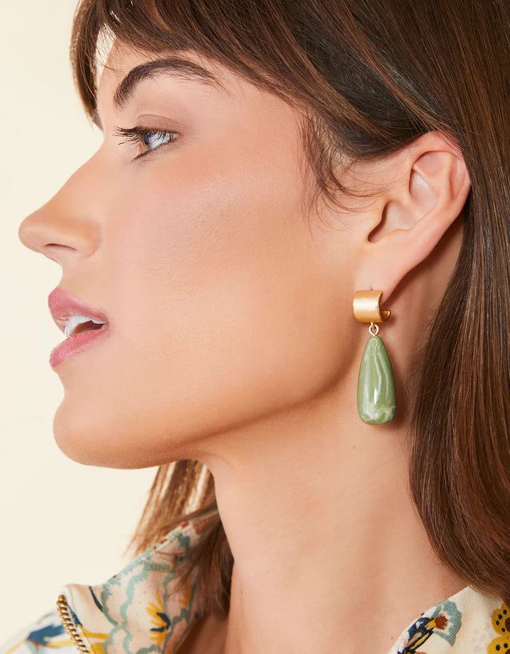 Dew Drop Earrings - Frosty Geeen