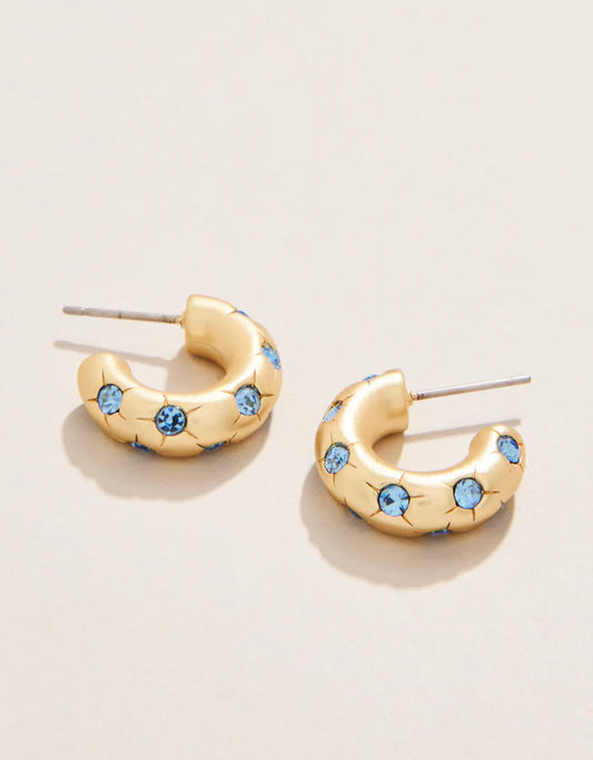 Chubby Hoop Earrings - Blue