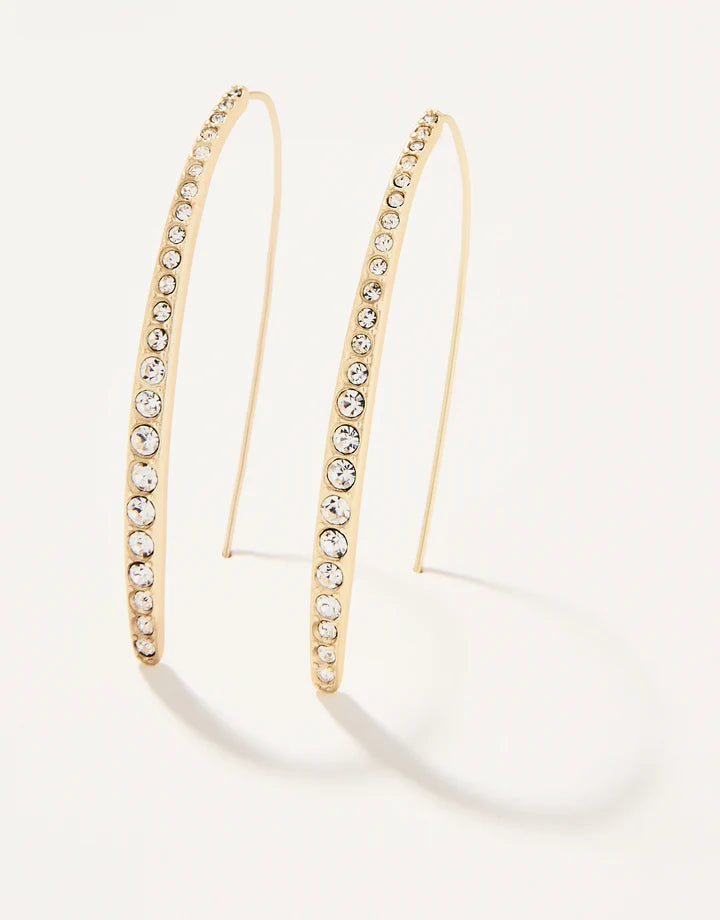 Sparkle Arc Hoop Earrings Large/Crystal