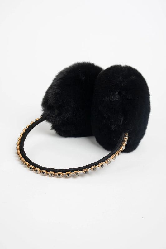 Noel Crystal Earmuff - Black