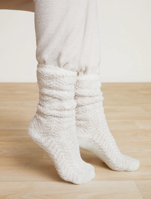 Barefoot Dreams Herringbone Socks - Cream/Stone