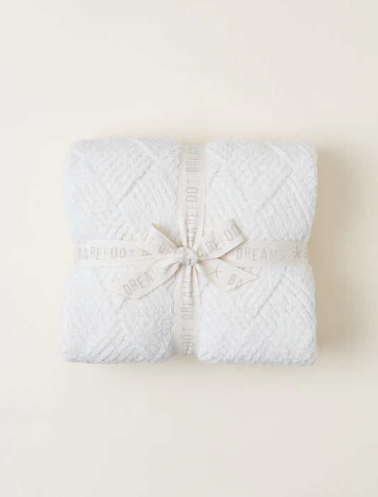 Barefoot Dreams Diamond Weave Blanket - Cream