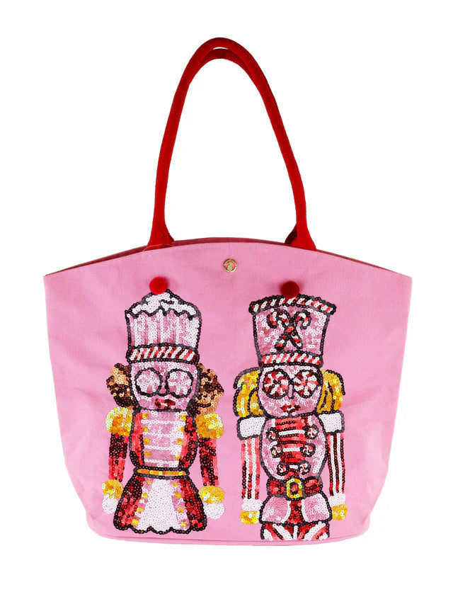 Embroidered Sequin Nutcracker Tote