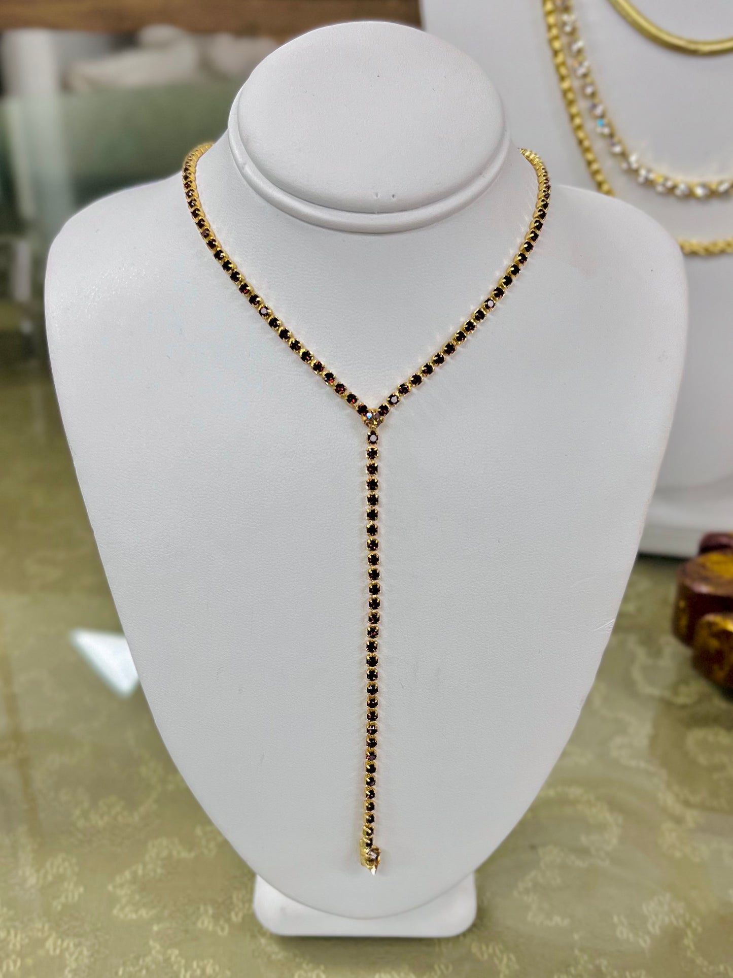 Mini Lena Lariat Long Necklace - Maple Syrup