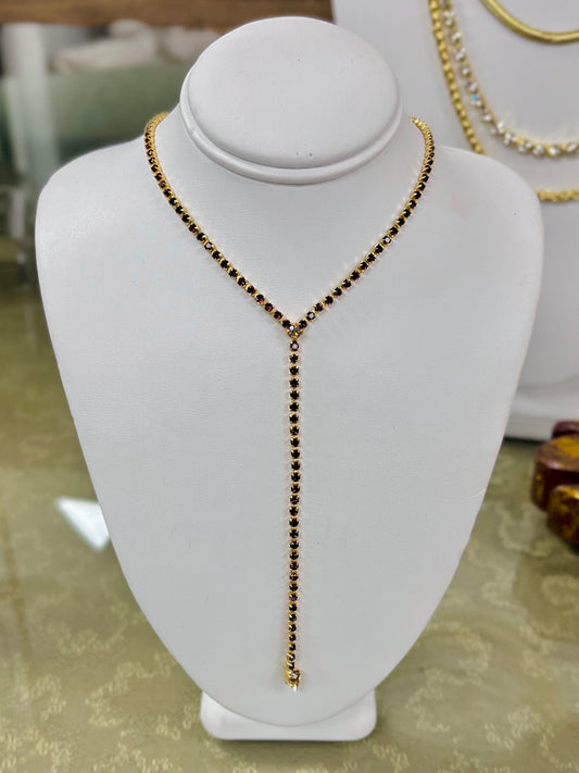 Mini Lena Lariat Long Necklace - Maple Syrup