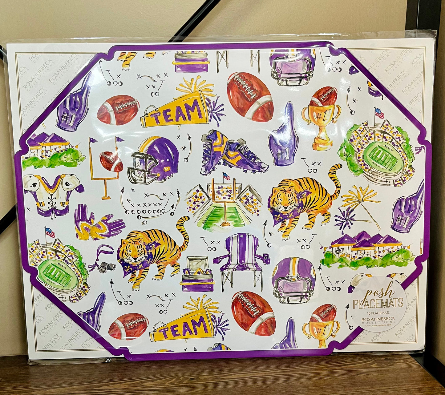 LSU Football Icons Paper Placemats