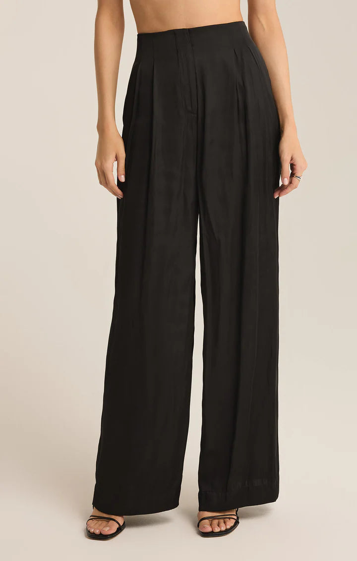 Lisse Wide Leg Pant - Black