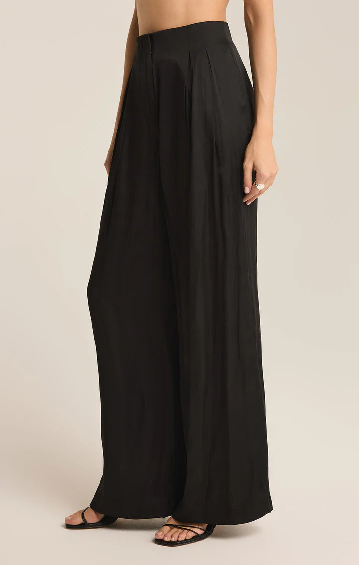 Lisse Wide Leg Pant - Black