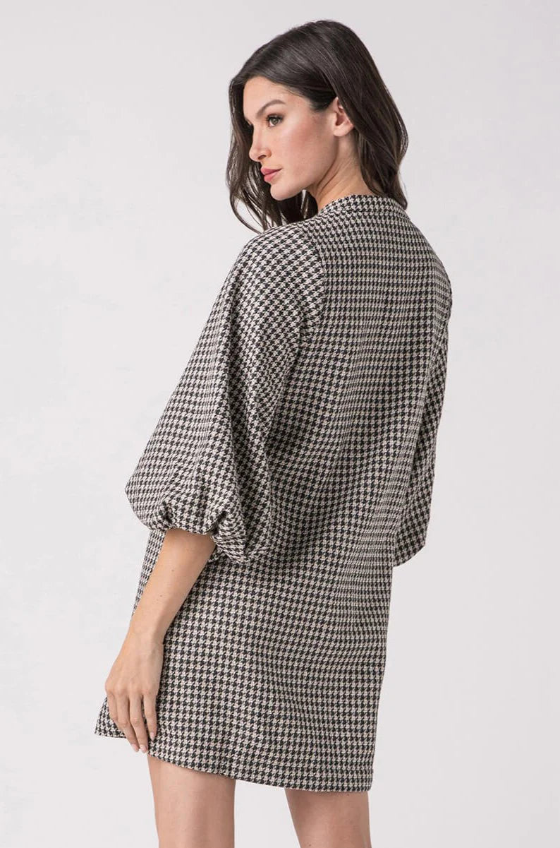 Houndstooth Dress with Pockets