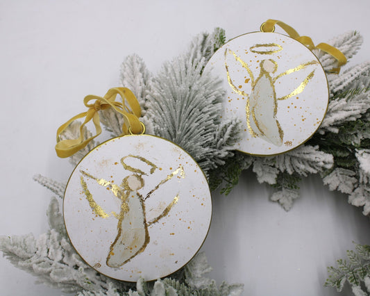 Angel Metal Disc Ornament