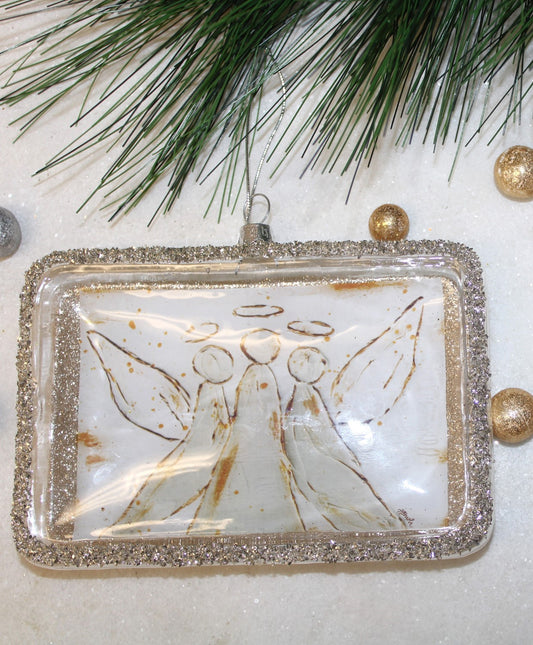 Angel Trio Glass Ornament