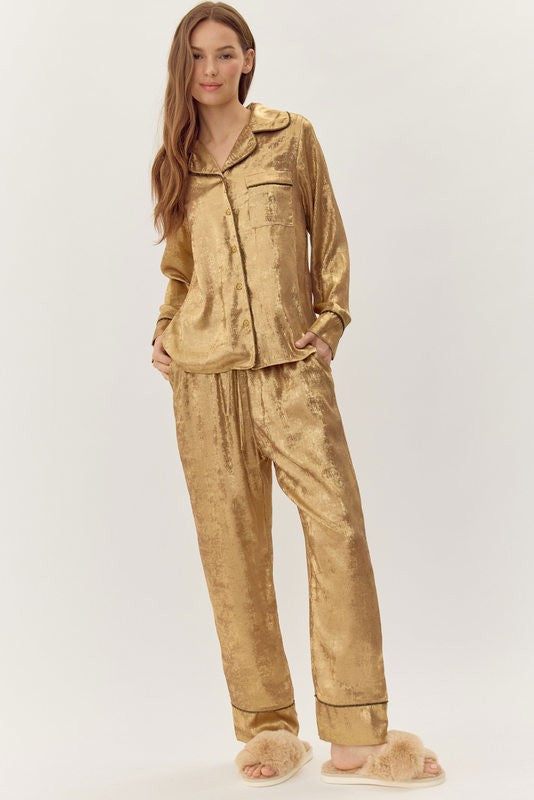 Metallic Pajama Set