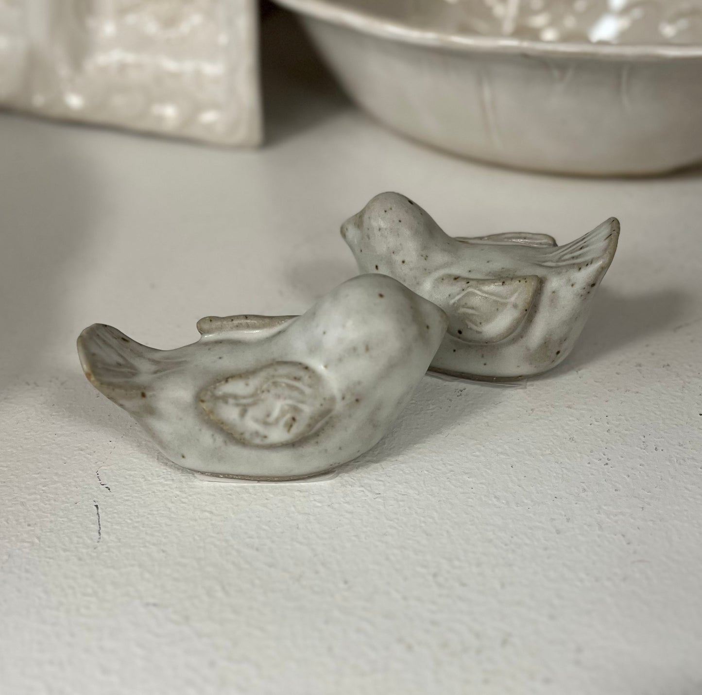 FP Bird Figurines In Ivory Linen