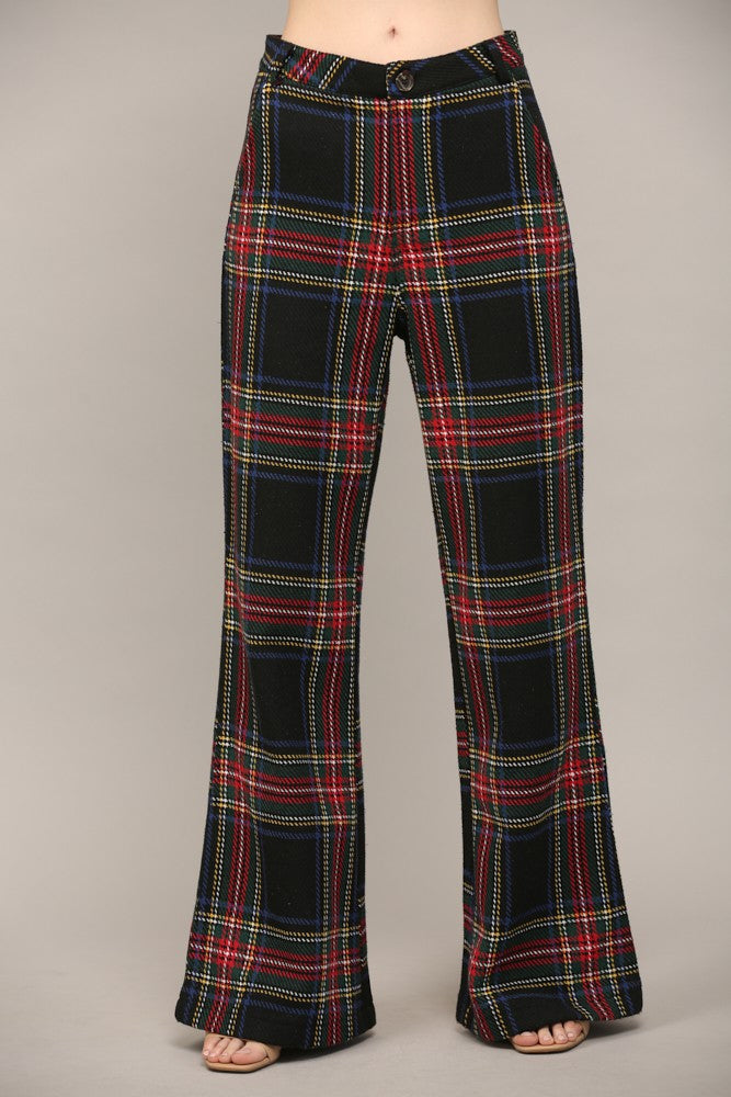 Tartan Plaid Wide Leg Pants