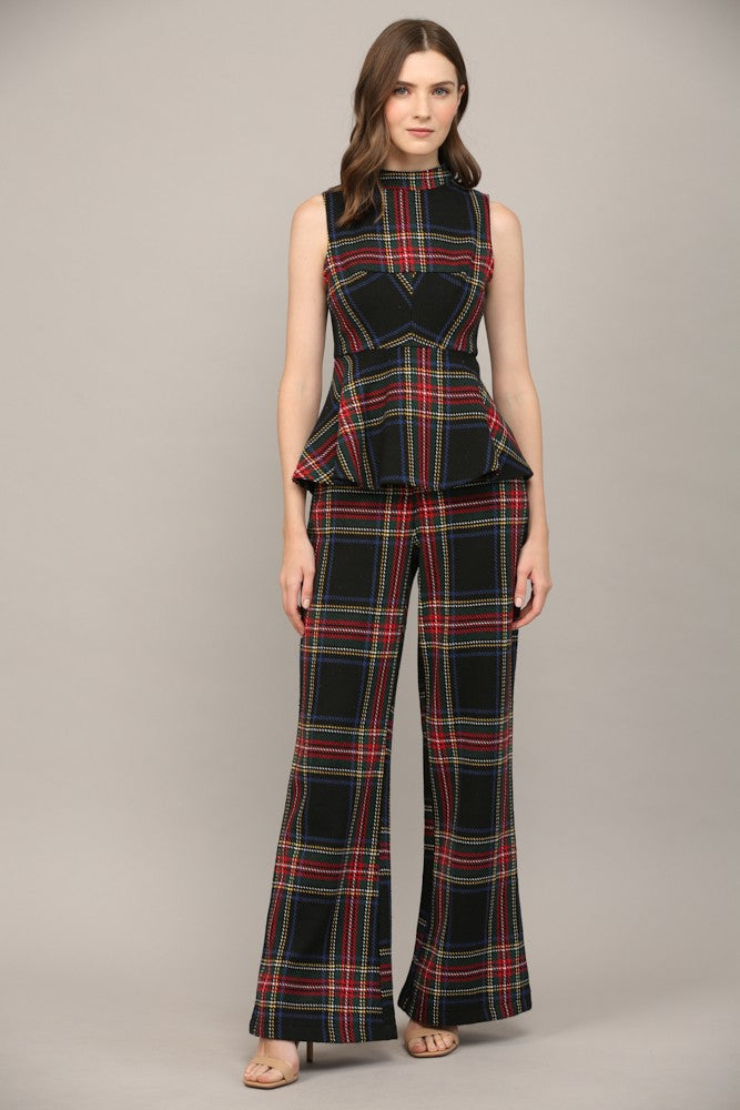 Tartan Plaid Wide Leg Pants