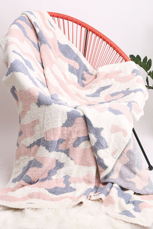 Pink Camouflage Blanket