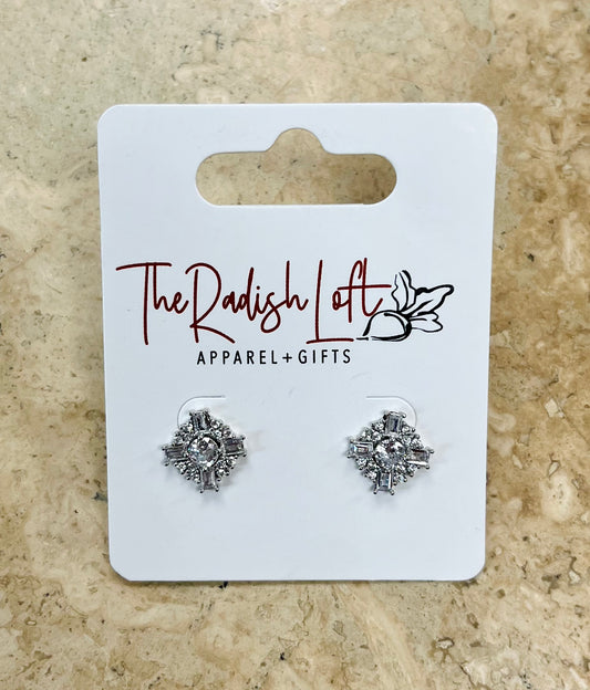 Savannah Petite Cubic Studs In Silver