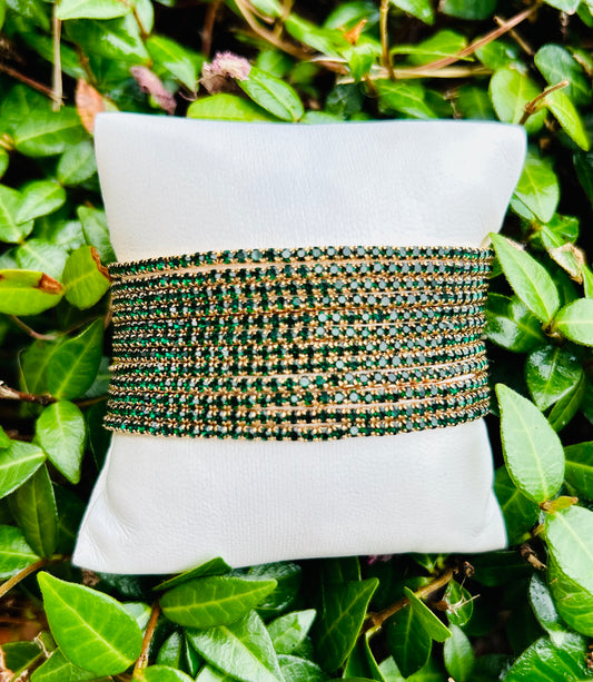 Final Sale Coastal Grit Shimmer Bracelet Set of 12-Emerald