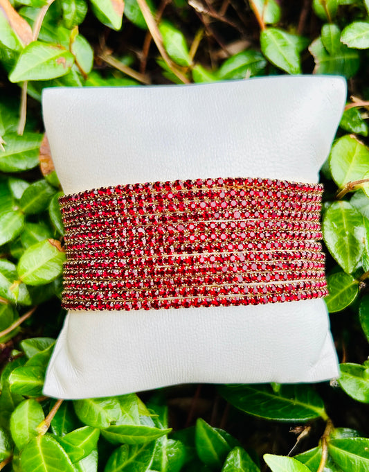 Final Sale Coastal Grit Shimmer Bracelet Set of 12-Ruby