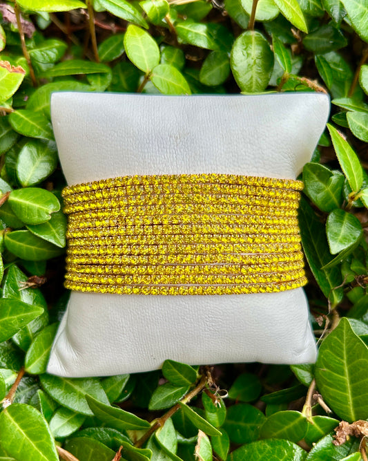 Final Sale Coastal Grit Shimmer Bracelet Set of 12-Yellow