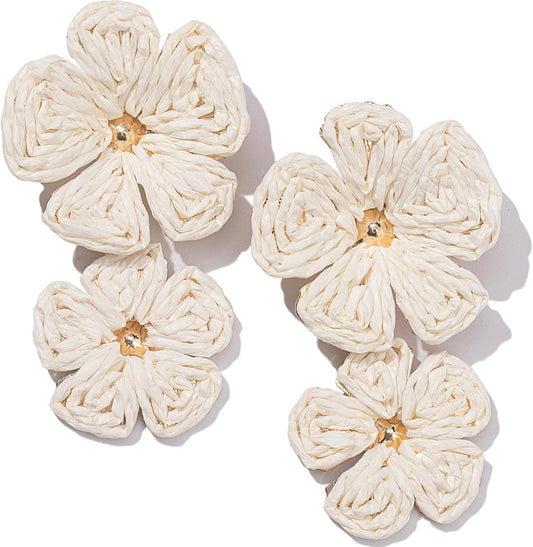 Floral Raffia Earrings
