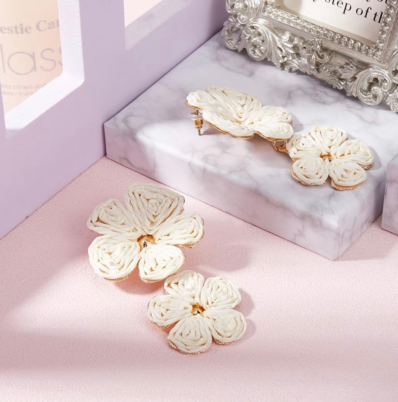 Floral Raffia Earrings