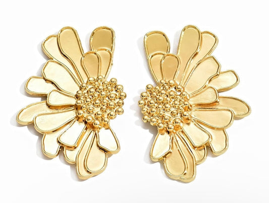Bohemian Floral Earrings-Gold