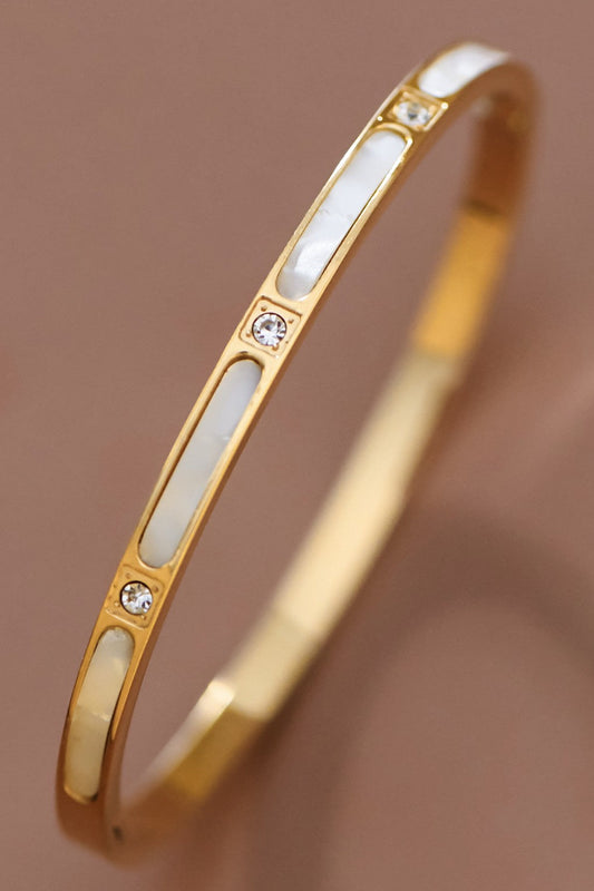 Gold-Mother of Pearl Bangle Bracelet