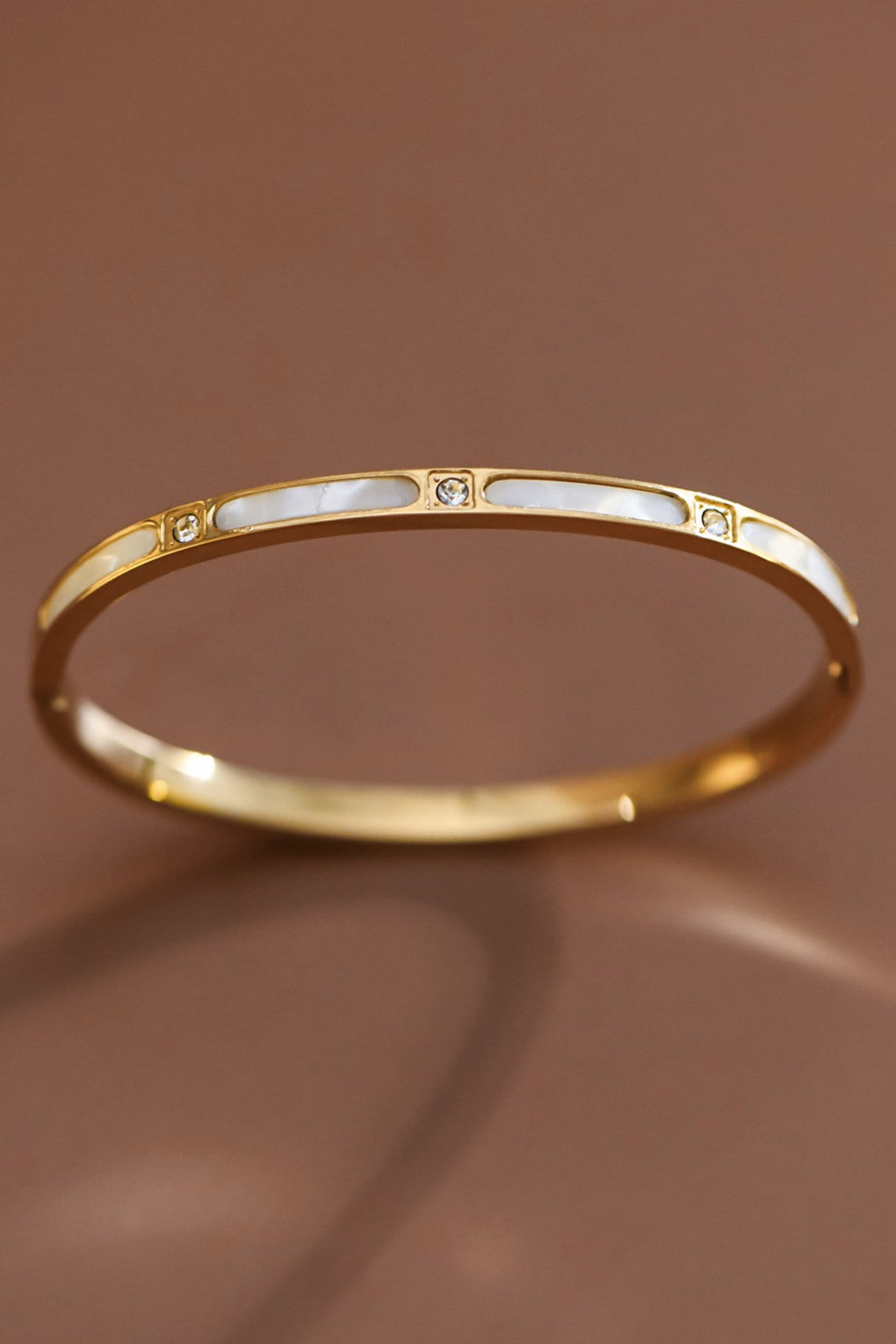 Gold-Mother of Pearl Bangle Bracelet