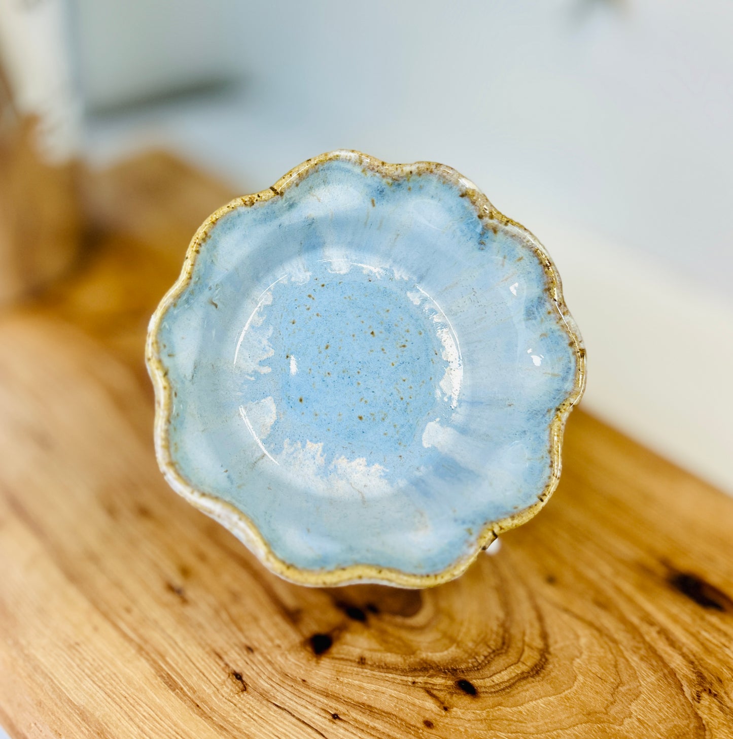 Etta B Ruffled Springtime Salsa Bowl-Wisteria