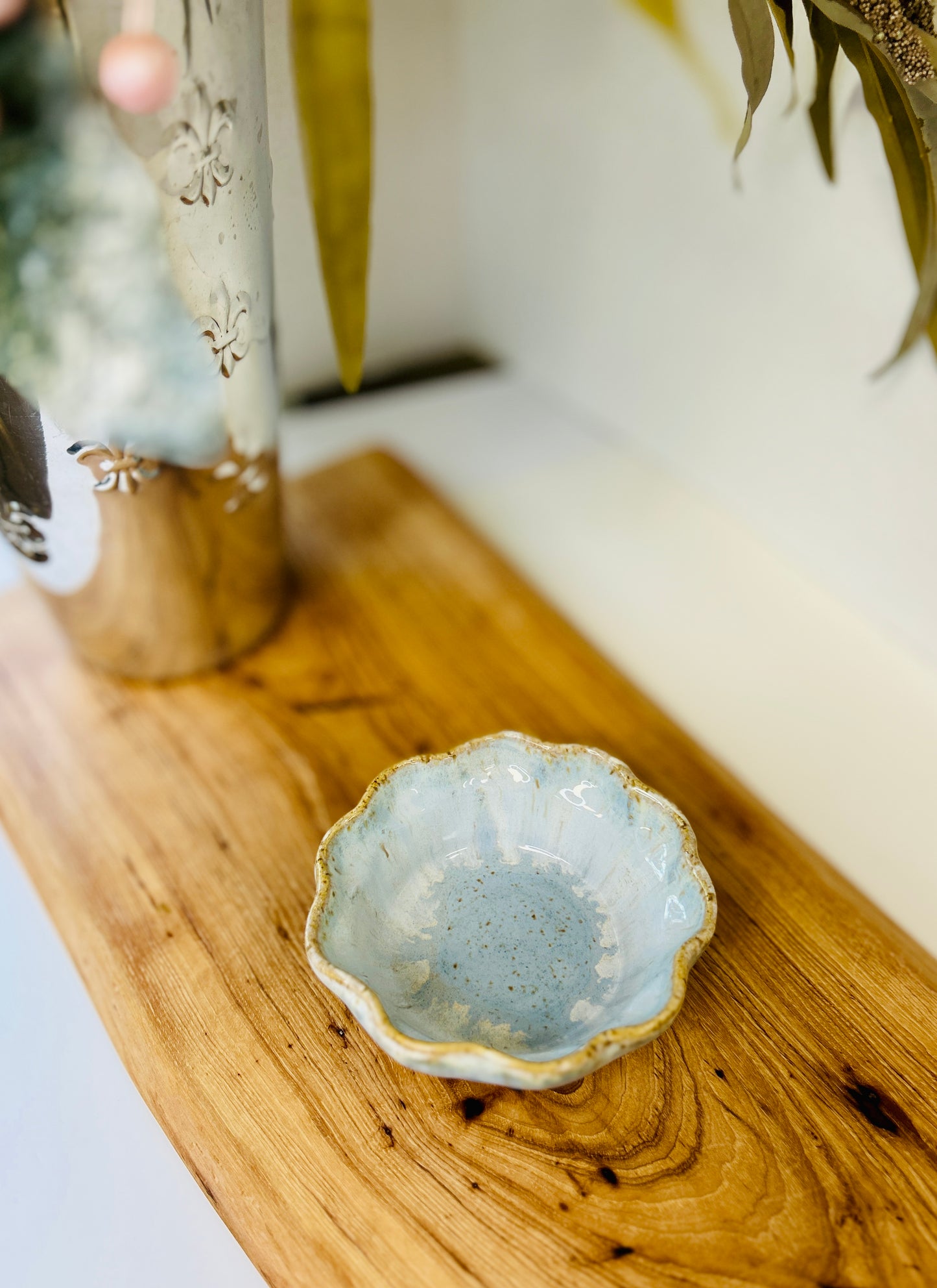 Etta B Ruffled Springtime Salsa Bowl-Wisteria