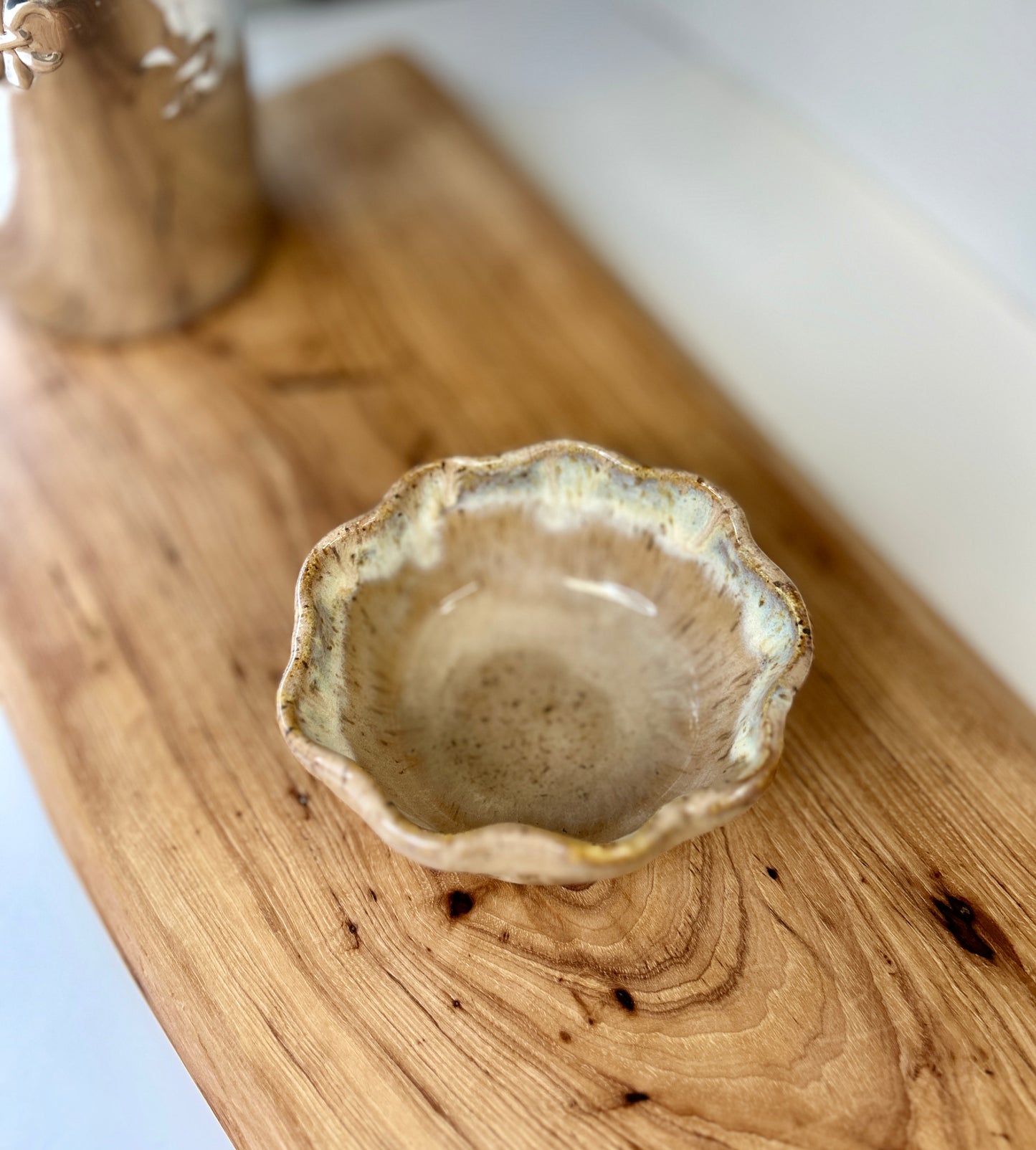 Etta B Ruffled Springtime Salsa Bowl-Primrose