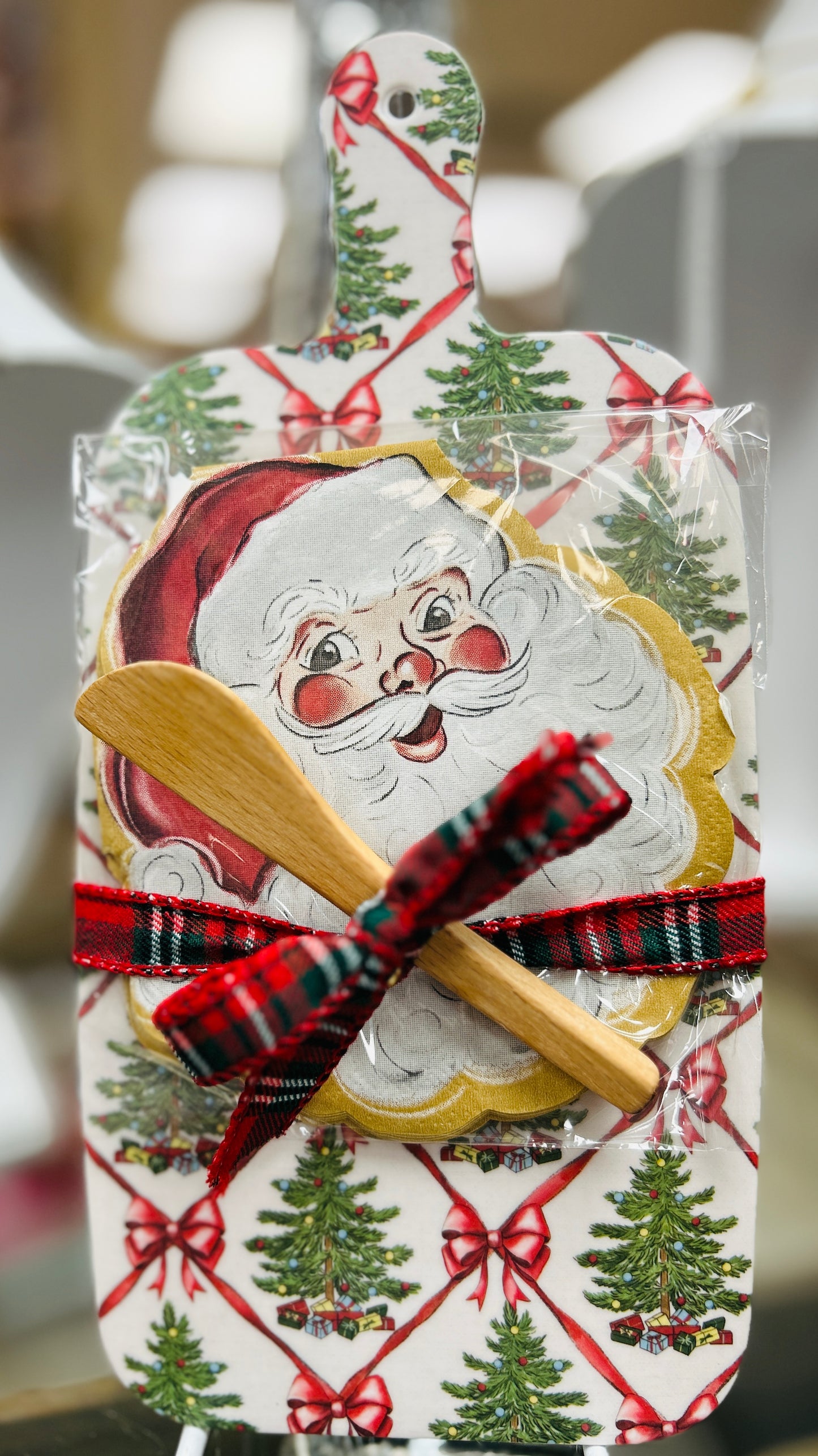 Christmas Tree Melamine Board w/Napkin & Spreader Set