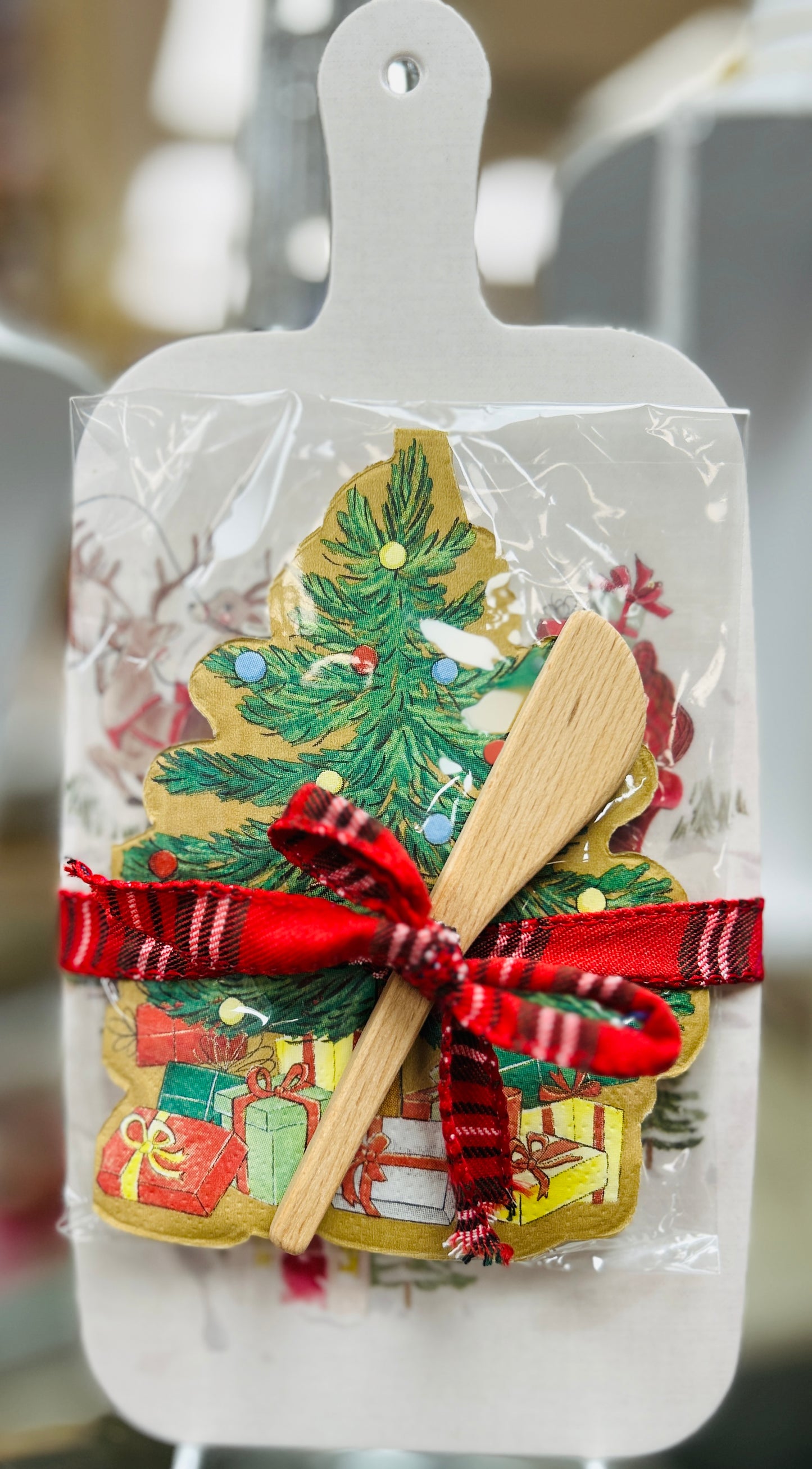 Santa Sleigh Melamine Board w/Napkin & Spreader Set